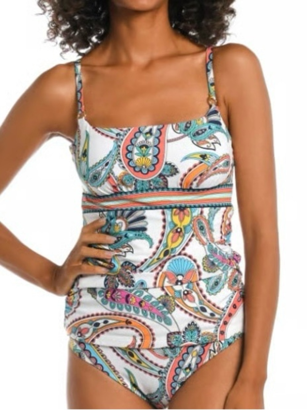 La Blanca Pave The Way Tankini Top Lingerie Strap Underwire Tankini Top New